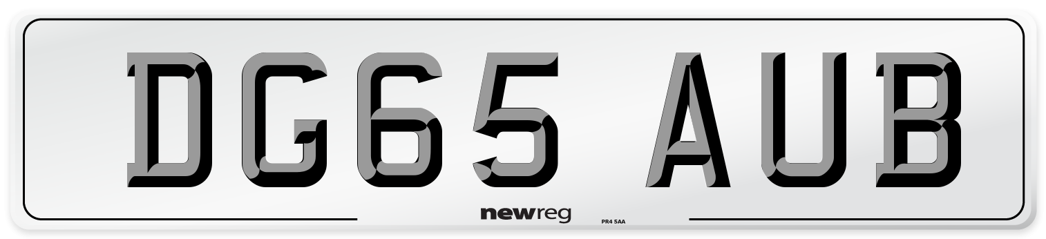 DG65 AUB Number Plate from New Reg